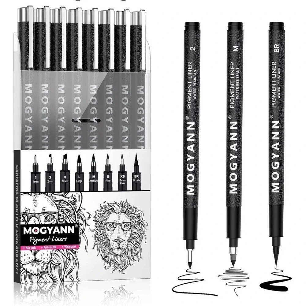 BlackArt 12 Waterproof Drawing Pens - Ideal for Artists, Sketching, Manga, and W